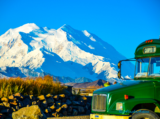 Denali peak shrouded in clouds