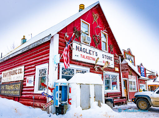 snowcovered Talkeetna Roadhouse